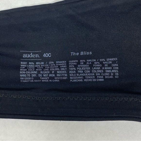 Auden The Bliss Black Bra 40C Wireless Soft Cup Lined - Picture 4 of 6